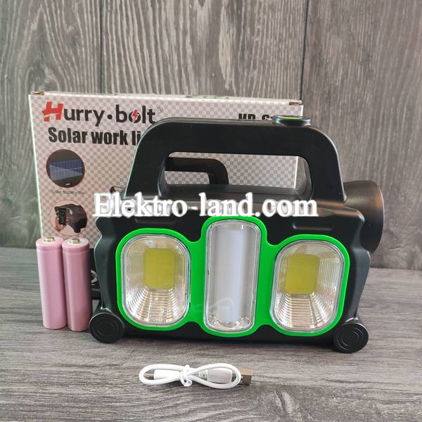   Аккумуляторный  фонарь прожектор с солнечной панелью, USB выход и функция Power bank съемные 2х18650 BL-HB-6168